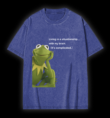 Contemplative Frog Vintage Washed 100% Cotton T-Shirt