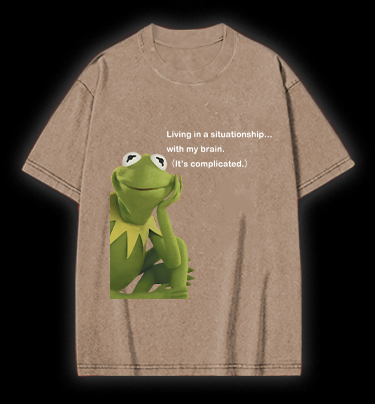 Contemplative Frog Vintage Washed 100% Cotton T-Shirt