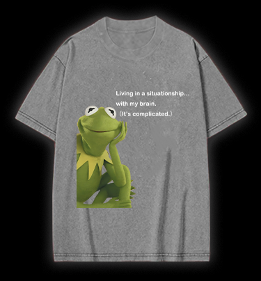 Contemplative Frog Vintage Washed 100% Cotton T-Shirt