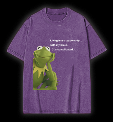 Contemplative Frog Vintage Washed 100% Cotton T-Shirt