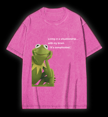 Contemplative Frog Vintage Washed 100% Cotton T-Shirt