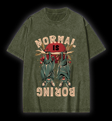 Bats: Normal Is Boring Vintage Washed 100% Cotton T-Shirt
