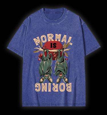 Bats: Normal Is Boring Vintage Washed 100% Cotton T-Shirt