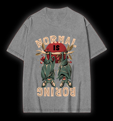 Bats: Normal Is Boring Vintage Washed 100% Cotton T-Shirt