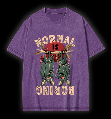 Bats: Normal Is Boring Vintage Washed 100% Cotton T-Shirt