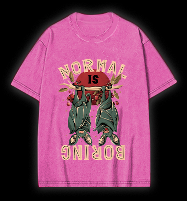 Bats: Normal Is Boring Vintage Washed 100% Cotton T-Shirt