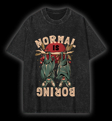Bats: Normal Is Boring Vintage Washed 100% Cotton T-Shirt