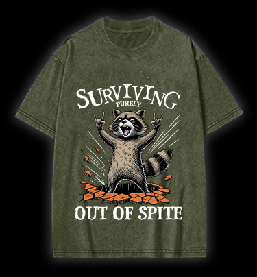 Rockin' Raccoon Fun Vintage Washed 100% Cotton T-Shirt