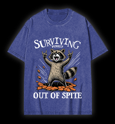 Rockin' Raccoon Fun Vintage Washed 100% Cotton T-Shirt