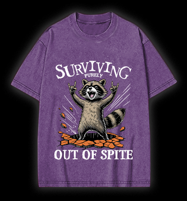 Rockin' Raccoon Fun Vintage Washed 100% Cotton T-Shirt