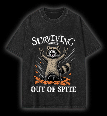 Rockin' Raccoon Fun Vintage Washed 100% Cotton T-Shirt