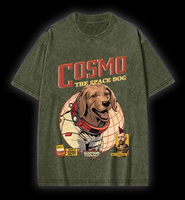 Cosmo: Space Pup Vintage Washed 100% Cotton T-Shirt