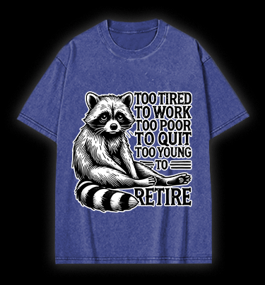 Raccoon's Tired Life Vintage Washed 100% Cotton T-Shirt