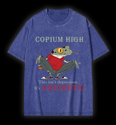 Frog's Aesthetic Depress Vintage Washed 100% Cotton T-Shirt