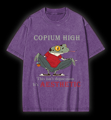 Frog's Aesthetic Depress Vintage Washed 100% Cotton T-Shirt