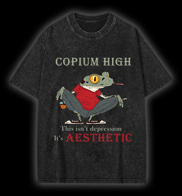 Frog's Aesthetic Depress Vintage Washed 100% Cotton T-Shirt