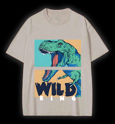 Wild Dino King Vintage Washed 100% Cotton T-Shirt