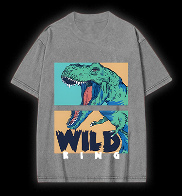 Wild Dino King Vintage Washed 100% Cotton T-Shirt