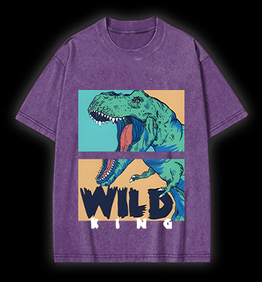 Wild Dino King Vintage Washed 100% Cotton T-Shirt