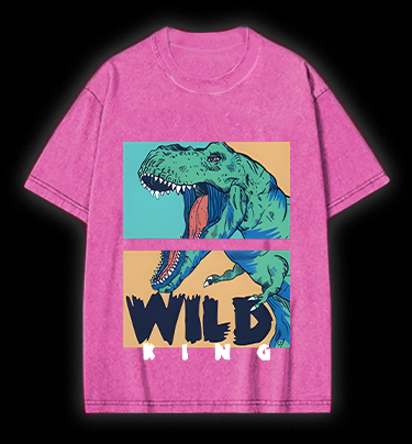Wild Dino King Vintage Washed 100% Cotton T-Shirt