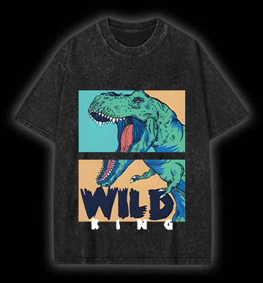 Wild Dino King Vintage Washed 100% Cotton T-Shirt