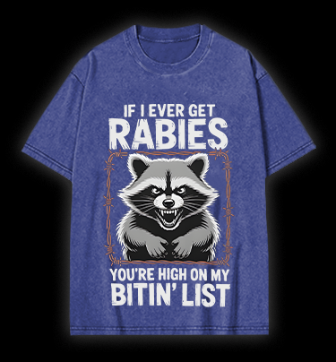 Raccoon‘s Bite List Vintage Washed 100% Cotton T-Shirt