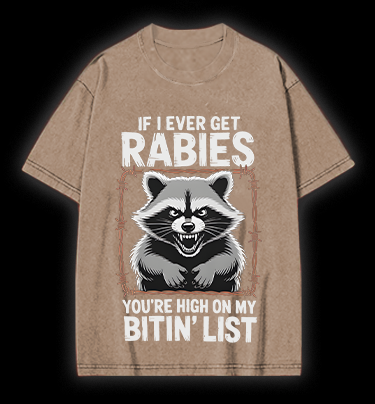 Raccoon‘s Bite List Vintage Washed 100% Cotton T-Shirt