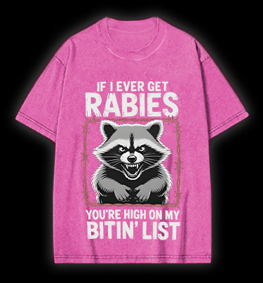 Raccoon‘s Bite List Vintage Washed 100% Cotton T-Shirt
