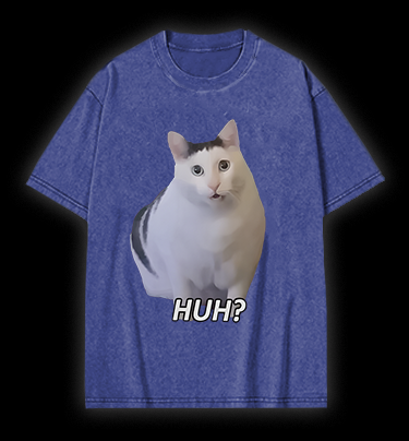 Cat's Huh Reaction Vintage Washed 100% Cotton T-Shirt