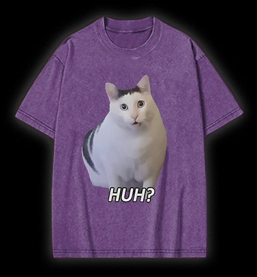 Cat's Huh Reaction Vintage Washed 100% Cotton T-Shirt
