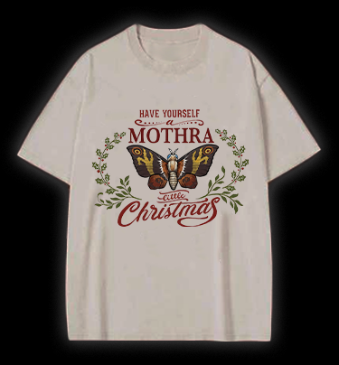 Mothra's Christmas Vintage Washed 100% Cotton T-Shirt