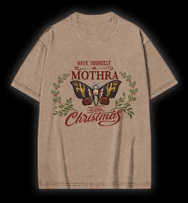 Mothra's Christmas Vintage Washed 100% Cotton T-Shirt
