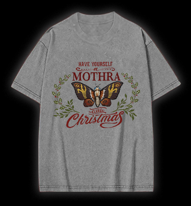 Mothra's Christmas Vintage Washed 100% Cotton T-Shirt