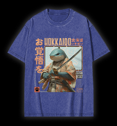 Samurai Shark Chef Vintage Washed 100% Cotton T-Shirt