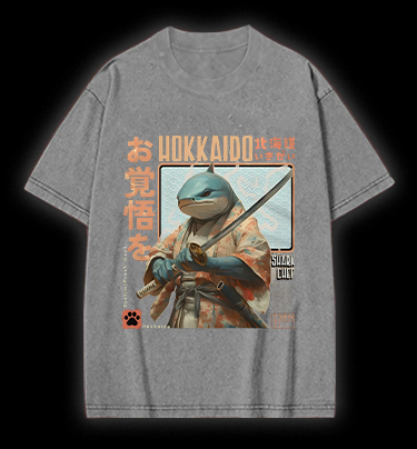 Samurai Shark Chef Vintage Washed 100% Cotton T-Shirt
