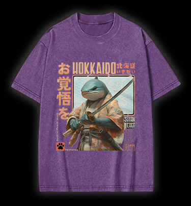 Samurai Shark Chef Vintage Washed 100% Cotton T-Shirt