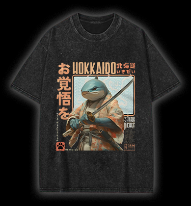 Samurai Shark Chef Vintage Washed 100% Cotton T-Shirt