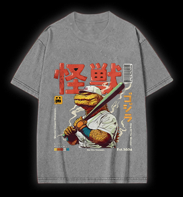 Monster Bat Swinger Vintage Washed 100% Cotton T-Shirt