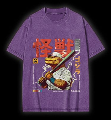 Monster Bat Swinger Vintage Washed 100% Cotton T-Shirt