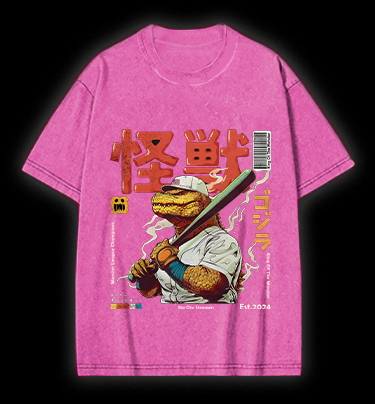 Monster Bat Swinger Vintage Washed 100% Cotton T-Shirt