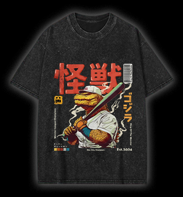 Monster Bat Swinger Vintage Washed 100% Cotton T-Shirt