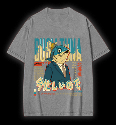 Busy Tuna Boss Vintage Washed 100% Cotton T-Shirt