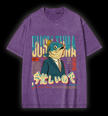 Busy Tuna Boss Vintage Washed 100% Cotton T-Shirt