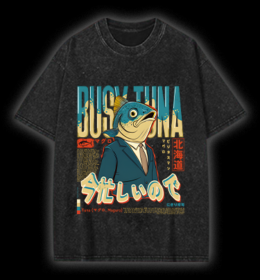 Busy Tuna Boss Vintage Washed 100% Cotton T-Shirt
