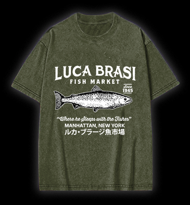 Fish Market Legend Vintage Washed 100% Cotton T-Shirt