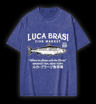 Fish Market Legend Vintage Washed 100% Cotton T-Shirt