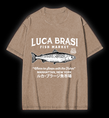 Fish Market Legend Vintage Washed 100% Cotton T-Shirt