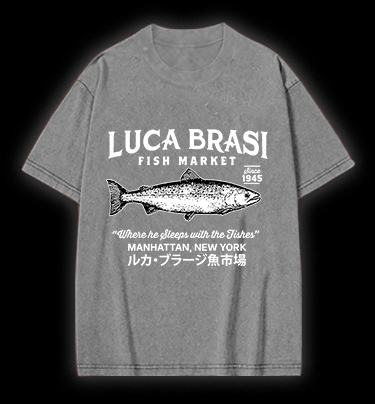 Fish Market Legend Vintage Washed 100% Cotton T-Shirt