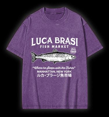 Fish Market Legend Vintage Washed 100% Cotton T-Shirt