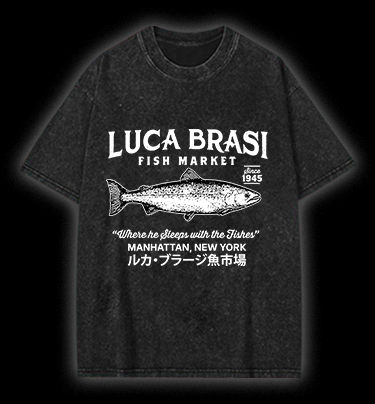 Fish Market Legend Vintage Washed 100% Cotton T-Shirt